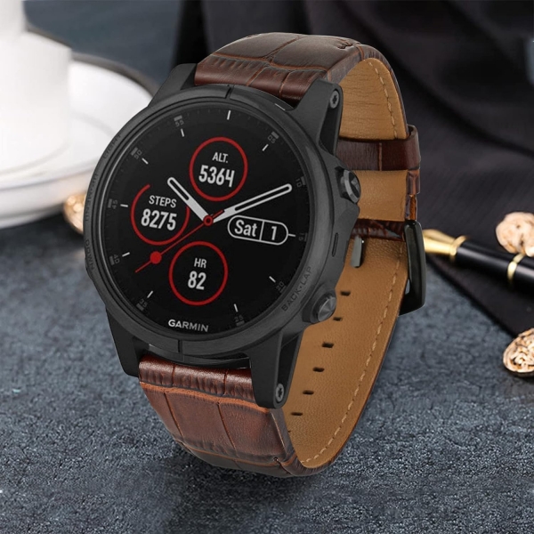 TRUMiRR Garmin Fenix 7/6 Deri Kay-Croco Brown