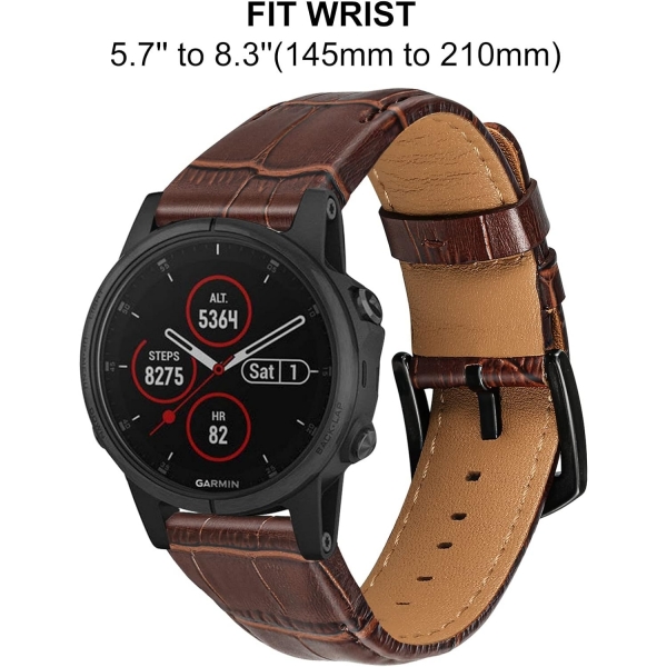 TRUMiRR Garmin Fenix 7/6 Deri Kay-Croco Brown