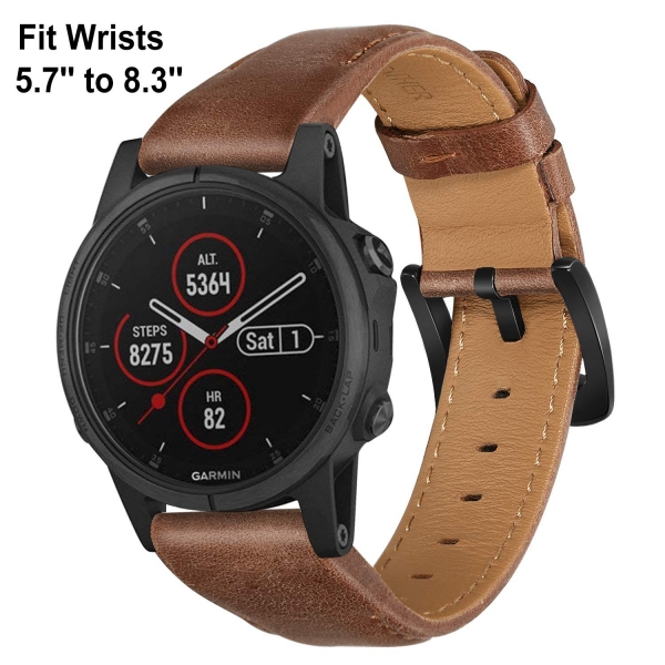 TRUMiRR Garmin Fenix 7/6 Deri Kay-Brown