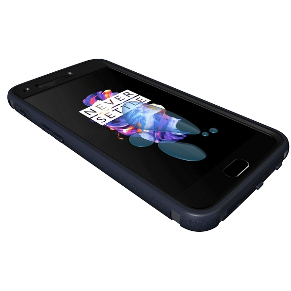 TUDIA OnePlus 5 Omnix Klf/Ekran Koruyucu-Navy Blue