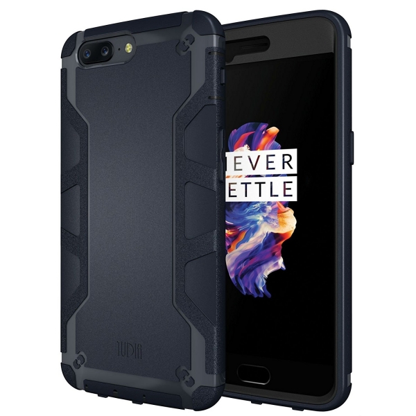 TUDIA OnePlus 5 Omnix Klf/Ekran Koruyucu-Navy Blue