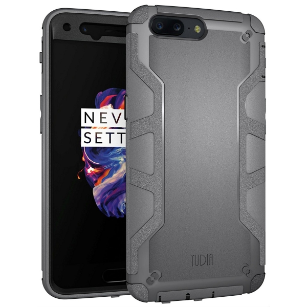 TUDIA OnePlus 5 Omnix Klf/Ekran Koruyucu-Gray