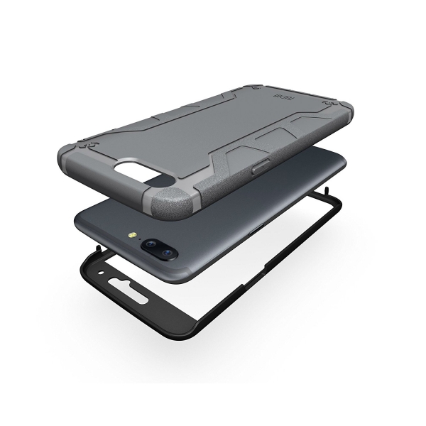 TUDIA OnePlus 5 Omnix Klf/Ekran Koruyucu-Gray