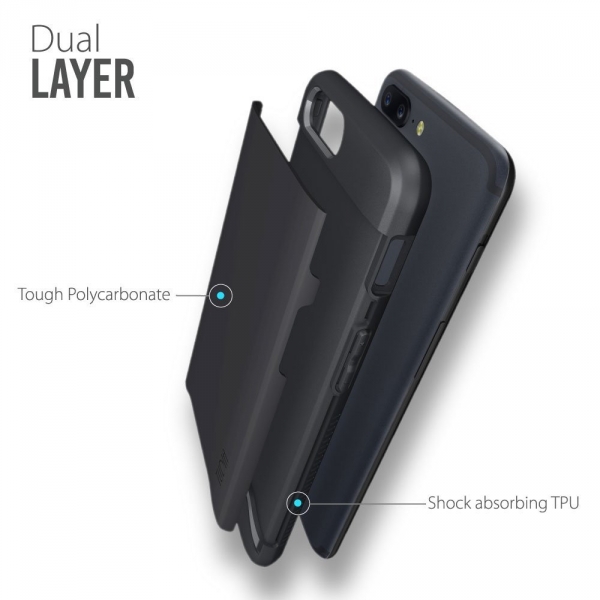 TUDIA OnePlus 5 Slim-Fit Klf-Matte Black