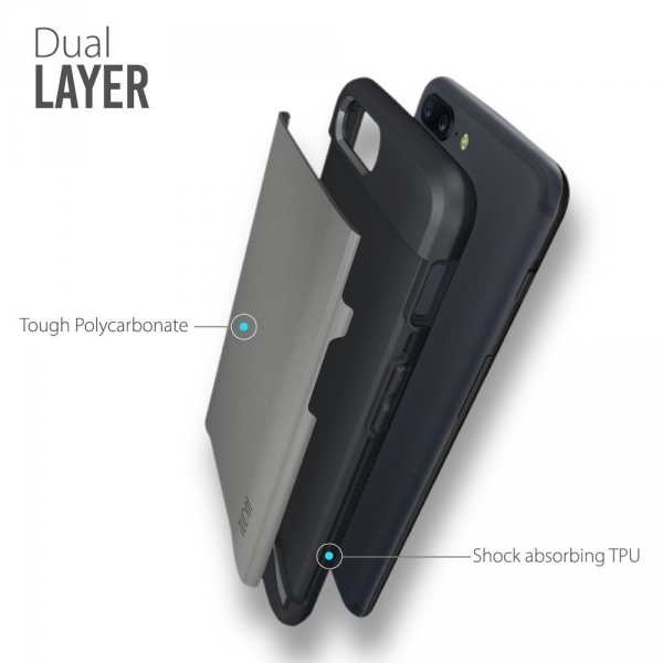 TUDIA OnePlus 5 Slim-Fit Klf-Metallic Slate