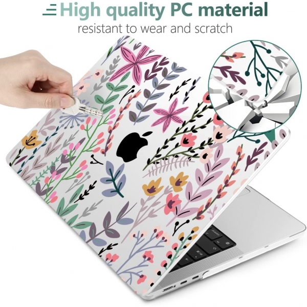 TWOLSKOO MacBook Air Koruyucu Klf (13.6 in)(2022)-Tiny Flowers