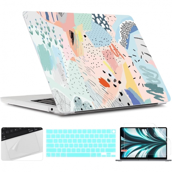 TWOLSKOO MacBook Air Koruyucu Klf (13.6 in)(2022)-Artistic Floral