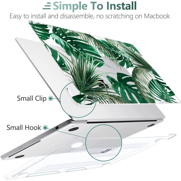 TWOLSKOO MacBook Air Koruyucu Klf (13.6 in)(2022)-Tropical Palm Leaves
