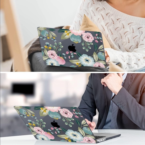 TWOLSKOO MacBook Air Koruyucu Klf (15 in)(2023)-Seamless Flowers