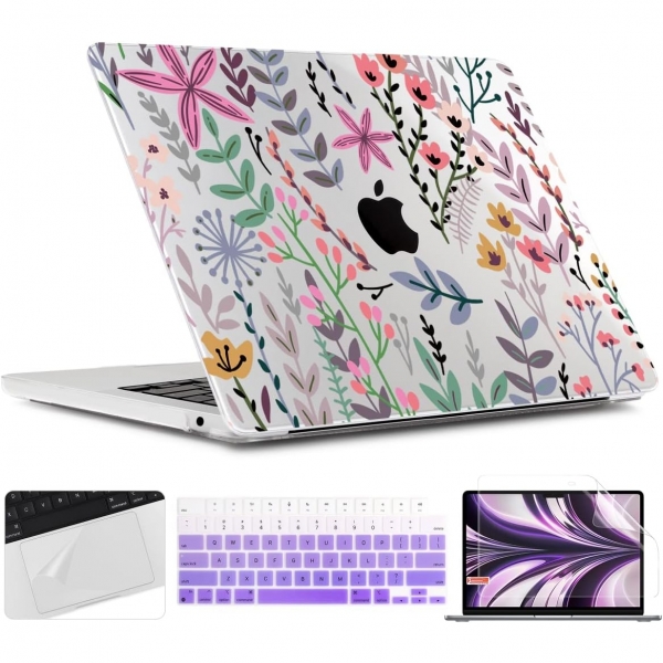 TWOLSKOO MacBook Air Koruyucu Klf (15 in)(2023)-Tiny Flowers