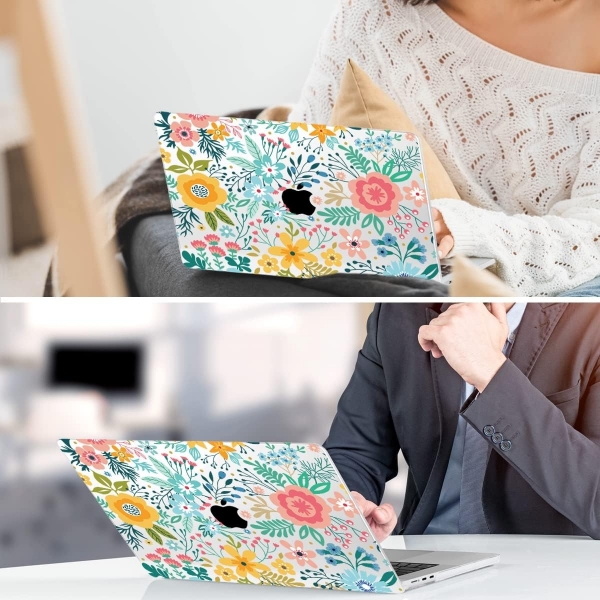 TWOLSKOO MacBook Air Koruyucu Klf (15 in)(2023)-Abstract Flower