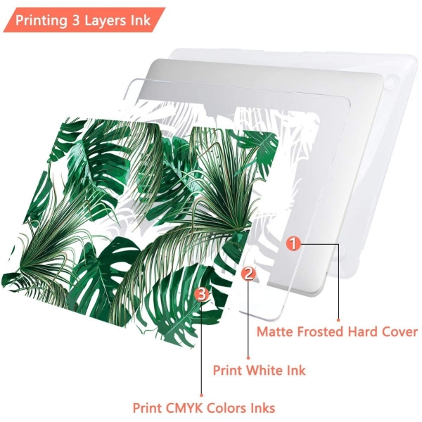 TWOLSKOO MacBook Pro Koruyucu Klf (14 in)(2021)-Tropical Palm Leaves
