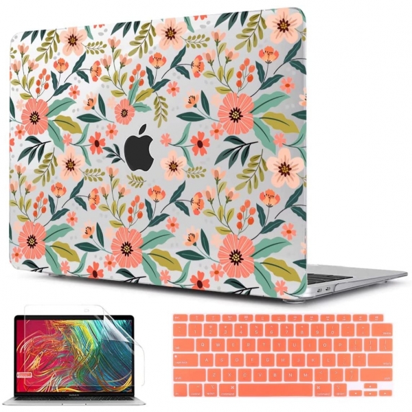 TWOLSKOO MacBook Pro Koruyucu Klf (14 in)(2021)-Seamless Flowers