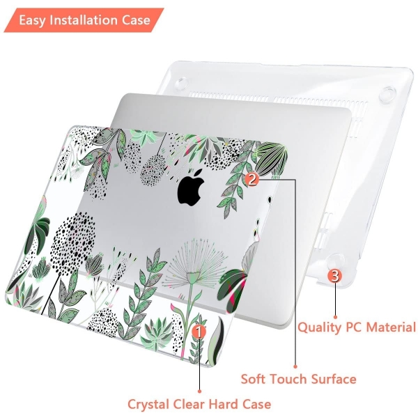 TWOLSKOO MacBook Pro Koruyucu Klf (14 in)(2021)-Garden Floral