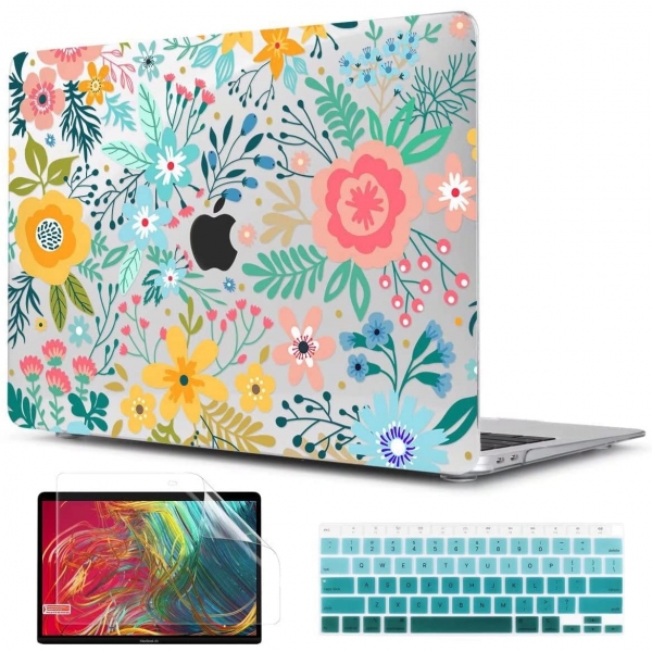 TWOLSKOO MacBook Pro Koruyucu Klf (14 in)(2021)-Abstract Flower