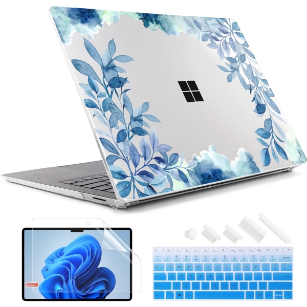 TWOLSKOO Microsoft Surface Laptop 5 Klf -Blue Floral