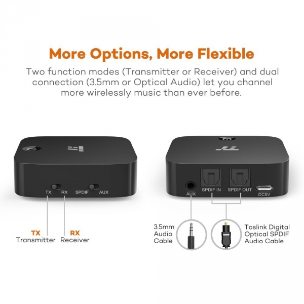 TaoTronics TT-BA09 Bluetooth Alc/Verici 3.5mm Kablosuz Adaptr