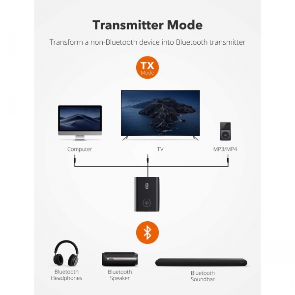 TaoTronics TT-BA07 Bluetooth 5.0 Verici Alc Ses Adaptr