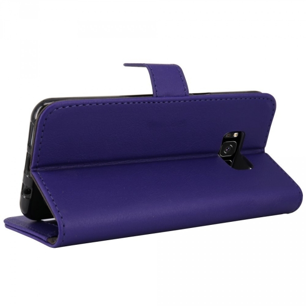 Tauri Galaxy S8 Plus Kickstand Deri C�zdan K�l�f-Purple