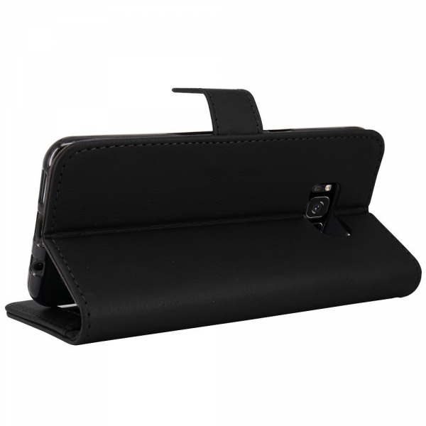 Tauri Galaxy S8 Plus Kickstand Deri C�zdan K�l�f-Black