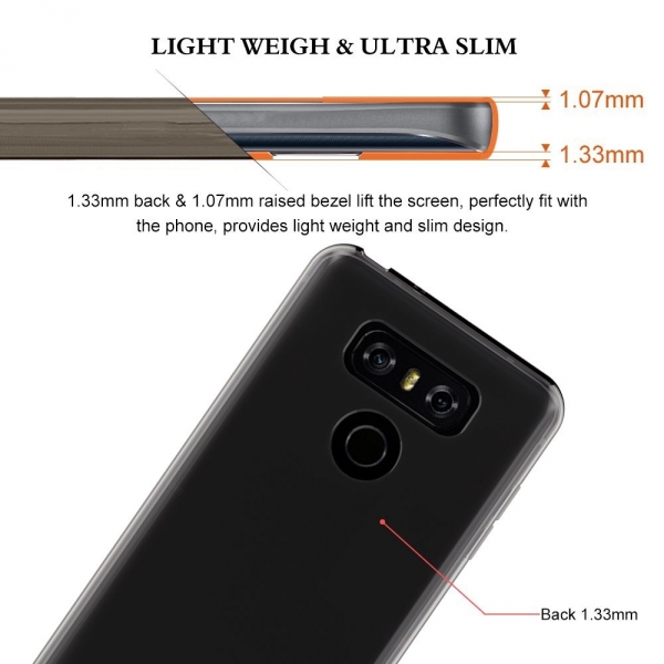 Tauri LG G6 Ultra nce Esnek Klf-Smoke Black