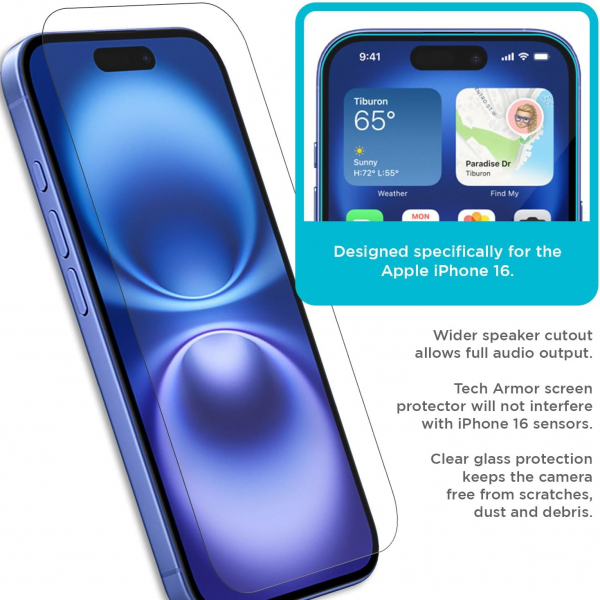 Tech Armor Apple iPhone 16 Ekran Koruyucu(3 adet)