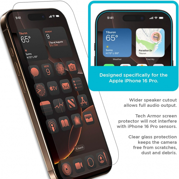 Tech Armor Apple iPhone 16 Pro Ekran Koruyucu(3 adet)