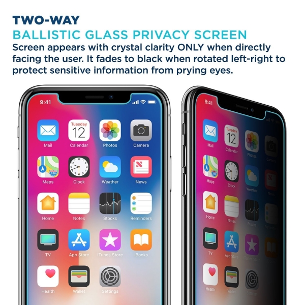 Tech Armor Apple iPhone X Privacy Balistik Cam Ekran Koruyucu