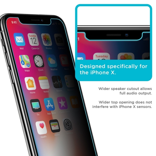 Tech Armor Apple iPhone XS / X Pivacy Balistik Cam Ekran Koruyucu