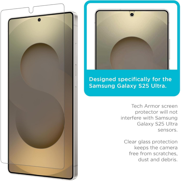Tech Armor Galaxy S25 Ultra Balistik Ekran Koruyucu