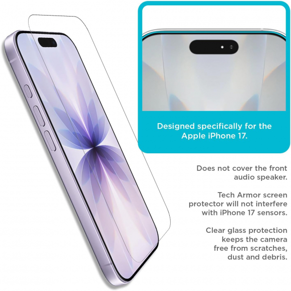 Tech Armor iPhone 17 Ekran Koruyucu (3 Adet)