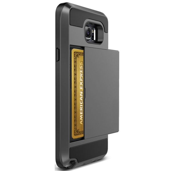 TekSonic Samsung Galaxy Note 5 Armor Serisi Kartlkl Klf-Gray Silver