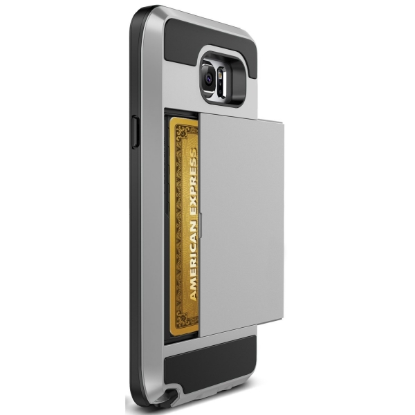 TekSonic Samsung Galaxy Note 5 Armor Serisi Kartlkl Klf-Silver