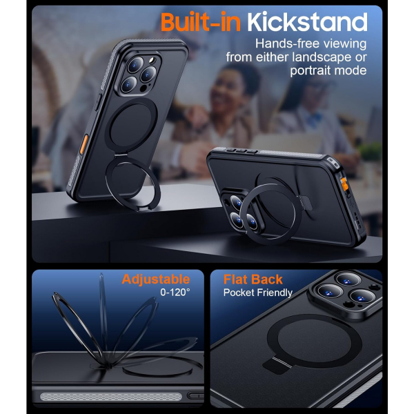 Temdan Apple iPhone 16 Pro Su Geirmez Mag Klf -Grey