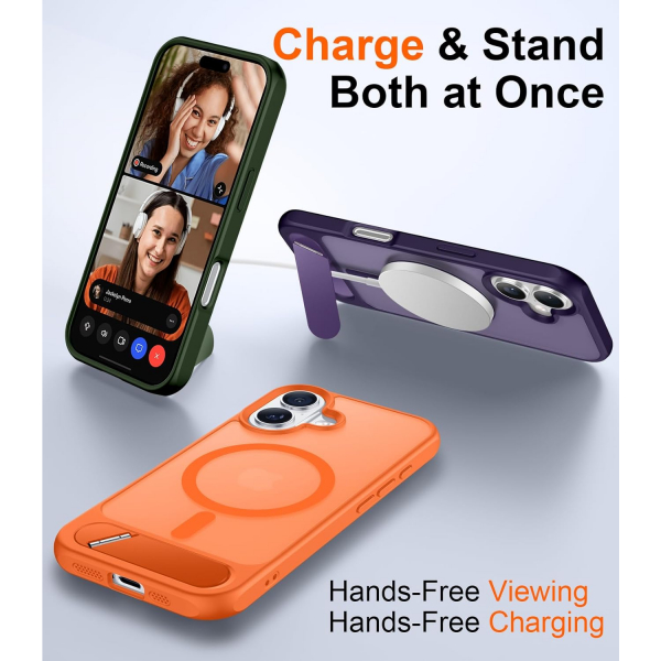 Temdan Apple iPhone 17 Standl Klf-Orange