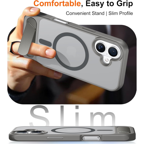 Temdan Apple iPhone 17 Standl Klf-Gray