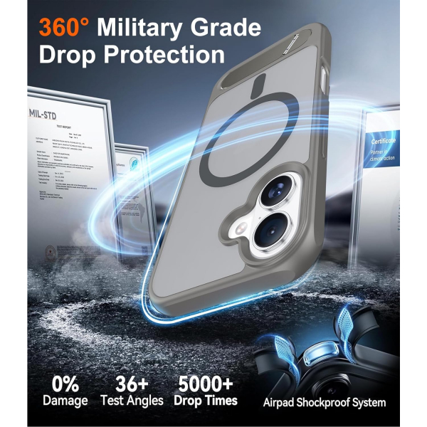 Temdan Apple iPhone 17 Standl Klf-Gray