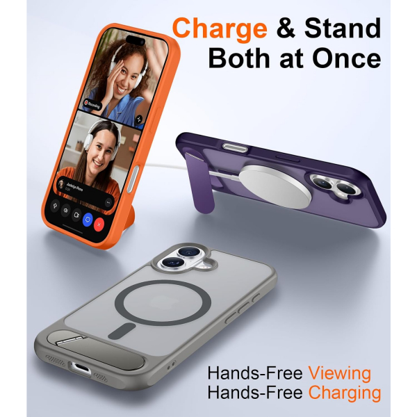 Temdan Apple iPhone 17 Standl Klf-Gray