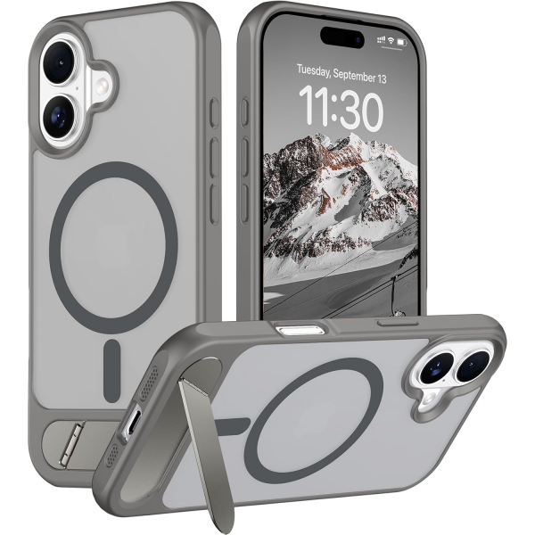 Temdan Apple iPhone 17 Standl Klf-Gray