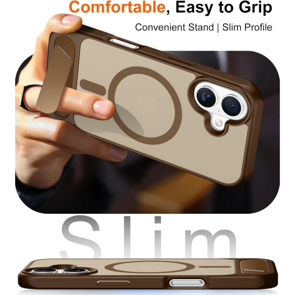 Temdan Apple iPhone 17 Standl Klf-Desert Brown