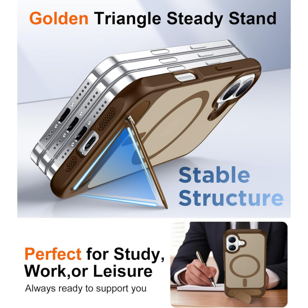 Temdan Apple iPhone 17 Standl Klf-Desert Brown