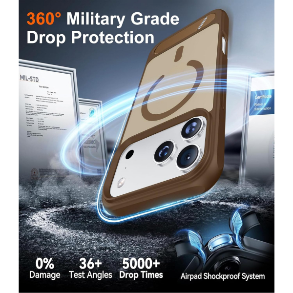 Temdan Apple iPhone 17 Pro Standl Klf-Desert Brown