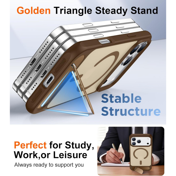 Temdan Apple iPhone 17 Pro Standl Klf-Desert Brown