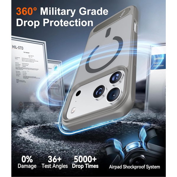 Temdan Apple iPhone 17 Pro Standl Klf-Gray