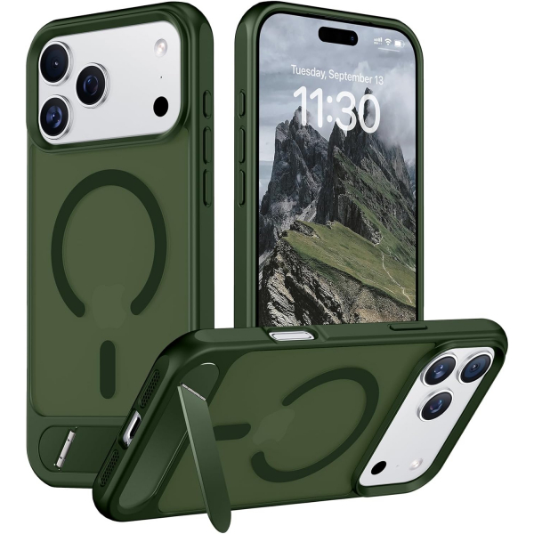 Temdan Apple iPhone 17 Pro Standl Klf-Green