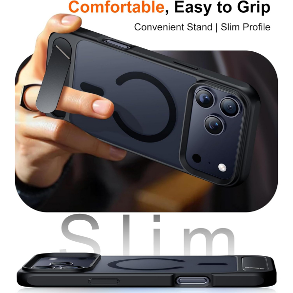 Temdan Apple iPhone 17 Pro Standl Klf-Black