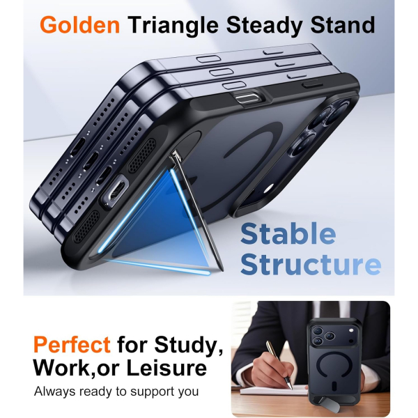 Temdan Apple iPhone 17 Pro Standl Klf-Black