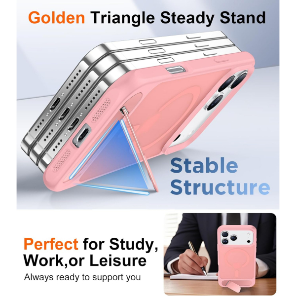 Temdan Apple iPhone 17 Pro Standl Klf-Pink