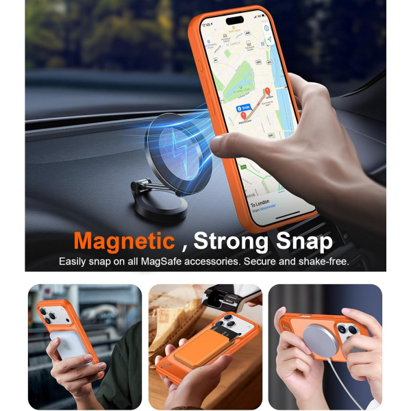 Temdan Apple iPhone 17 Pro Standl Klf-Orange