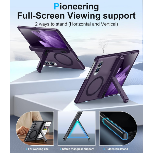 Temdan Galaxy Z Fold 8 MagSafe Ekran Koruyuculu K�l�f-Purple